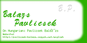 balazs pavlicsek business card